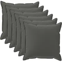 vidaXL Kussen met kussen HOUTEN 6 st Antraciet Polyester