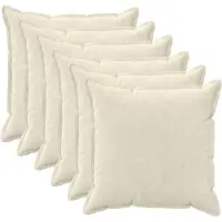 vidaXL Kussensloop 6 st HOUTEN Crèmekleurig 80 x 80 cm