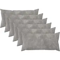 vidaXL Kussen met kussen HEERLEN 6 st Lichtgrijs Microfiber Fleece