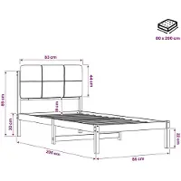 vidaXL Bedframe met gestoffeerd hoofdbord Donkerbruin en lichtgrijs