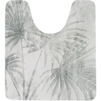 Tendance Toiletmat/wc mat Urban Oasis - antislip - lichtgrijs - 45 x 50 cm - badkamer - palm design