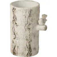 J-Line vaas Vogel - cement - wit - medium