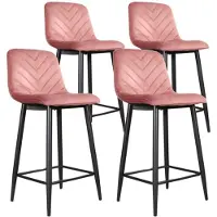 DS4U - Gaby barkruk 65 cm - Set van 4 - Roze - Velvet
