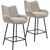 DS4U - Ivan barkruk 65 cm - Set van 2 - Champagne - Stof - Met armleuning