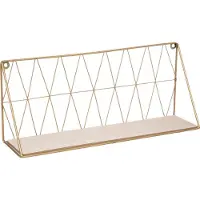 Konges Sløjd Wandplank - hout - metaal - goud - wandrek - 48 cm