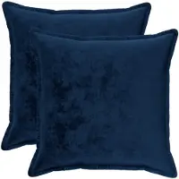 vidaXL Kussensloop 2 st HOUTEN Marineblauw 55 x 55 cm Flanel