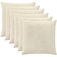 vidaXL Kussensloop 6 st HEERLEN Crèmekleurig 65 x 65 cm