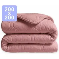HappyBed Dekbed zonder overtrek 200x200 - Wasbaar Dekbed - Bedrukt dekbed zonder hoes - Hoesloos Dekbed - Tweepersoonsdekbed - Old Pink