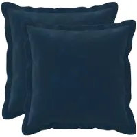 vidaXL Kussen met kussen HOUTEN 2 st Blauw Microfiber Fleece