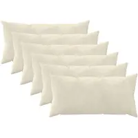 vidaXL Kussen met kussen HEERLEN 6 st Crèmekleurig Microfiber Fleece