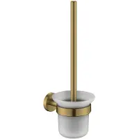 Plieger Vigo Wc Borstel – Toiletborstel Met Houder Glas – Wandhouder – 10 jaar garantie – Geborsteld Goud