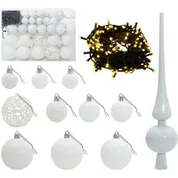 vidaXL Kunstkerstboom met kerstbal 150 cm 150 LED's Warmwit