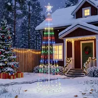 vidaXL Led-kegelkerstboom 180 cm 250 LED's Meerkleurig Staal Wit