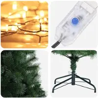 vidaXL Kunstkerstboom 120 cm 150 LED's Warmwit PVC en Metalen Groen