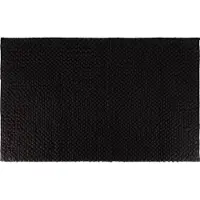 Tendance Badmat microfiber - bolletjes - zwart - 50 x 80 cm - absorberend - badkamer mat - antislip - zacht