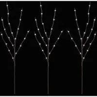 vidaXL - LED - koperen - kersttakken - decoratie - 3 - st - Bruin - 62 cm - Staal