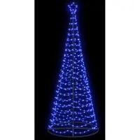 vidaXL Led-kerstboom spiraal met voet EKENAS 250 cm 370 LED's Blauw