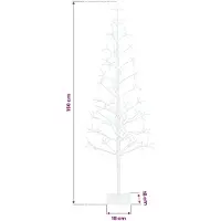 vidaXL - LED-kerstboom - met - lichtsnoer - Wit - 18 - x - 18 - x - 150 cm - Staal