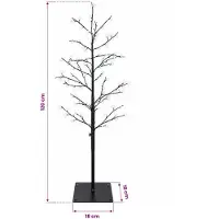 vidaXL - Micro - berken - kerstboom - Zwart - 18 - x - 18 - x - 120 cm - Staal - 279 - LED's