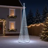 vidaXL Led-kerstboom spiraal met voet EKENAS 500 cm 868 LED's Koel wit