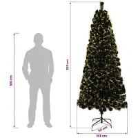 vidaXL - Glasvezel - kerstboom - 240 - cm - 36 - LED's - Warmwit - PVC - Groen