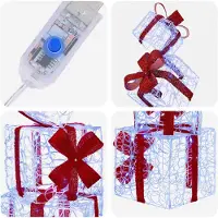 vidaXL Geschenkdoos kerstdecoratie 5 st 125 LED's Blauw
