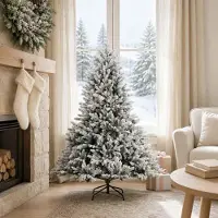 vidaXL Kunstmatige Hinged Kerstboom 120 cm PVC en Metalen Groen en Wit