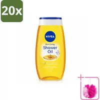 Nivea 20 x - Doucheolie - Natuurlijke Doucheolie - 200 ml - Bulkverpakking - Doucheolie - Douchemop - Natuurlijke oliën