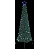 vidaXL Led-kerstboom met tinsel en grondpen EKENAS 180 cm 220 LED's