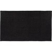 Tendance Badmat microfiber - bolletjes - zwart - 45x75 cm - absorberend - badkamer mat - antislip - zacht