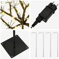 vidaXL - S-vormige - led-kerstboom - Zwart - 18 - x - 18 - x - 150 cm - Staal - 672 - LED's