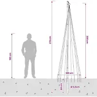 vidaXL Kerstboomverlichting met grondspies en vlaggenmast 300 cm