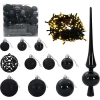 vidaXL Smalle kunstkerstboom met kerstbal 210 cm 300 LED's Warmwit