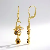 Cavill Elegante Malaya-granaat oorbellen van verguld zilver