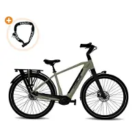 Vogue Prestige Belt-Drive - Elektrische Fiets - 28 inch - 250W motor - Actieradius tot 100 km - 7 versnellingen - 522Wh accu - Cement Grey