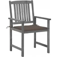 VMP 4x Houten Tuinstoelen met Kussens - Acaciaboom, Grijs