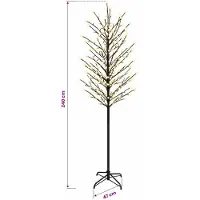 vidaXL - Led-bollen - kerstboom - Zwart - 240 - cm - Staal - 280 - LED's