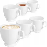 Mariapaula Witte Porseleinen Kopjes 350ml - Set van 6