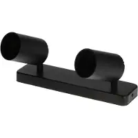 Vito Lugo-2 - Opbouwspot Plafond - 2x GU10 Fitting met verstelbare lichtbundel - 70x250mm - 55x82mm - Zwart