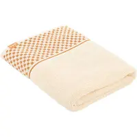 Tendance Serviette de bain 70 x 130 cm 100 % coton façon vichy ivoire