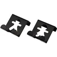 Tendance Set de 2 petites patères bonhomme en métal à suspendre noir