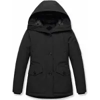 Gentile Bellini Kort Jasje Dames - Gewatteerde Jassen - Getailleerde (Slim Fit) Dames Jas met Capuchon -GS1503- Zwarte Jas