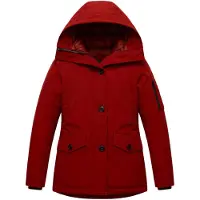 Gentile Bellini Kort Jasje Dames - Gewatteerde Jassen - Getailleerde (Slim Fit) Dames Jas met Capuchon -GS1503- Rode Jas