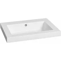 Lambini Designs Como wastafel mineraalmarmer 60cm zonder kraangat wit glans