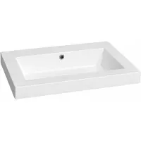 Lambini Designs Como wastafel mineraalmarmer 60cm met kraangat wit glans