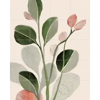 IXXI Soft Botanical Forms, Branka Kodžoman - 80 x 100 cm - Grote wanddecoratie en posters - Digitale Kunst, Woonkamer, Slaapkamer, Eetkamer, Bladeren