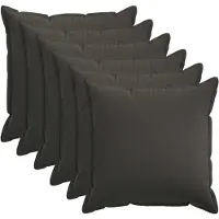 vidaXL Kussensloop 6 st HOUTEN Donkergrijs 65 x 65 cm Faux Linnen