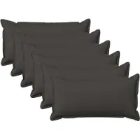 vidaXL Kussen met kussen HOUTEN 6 st Donkergrijs Faux Linnen