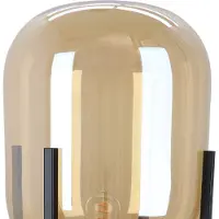 Olucia - ROXY - Vloerlamp - Amber / Zwart - Vorm: Cilinder