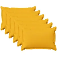 vidaXL Kussen met kussen HOUTEN 6 st Licht Geel Faux Linnen